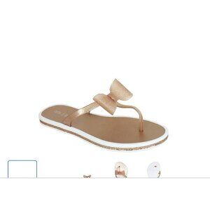 Fifth & Luxe women's glitter jelly bow flat flip flop sandal 7/8 NWT